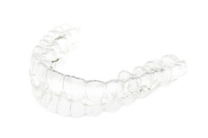 Invisalign braces or invisible retainer isolated on white background